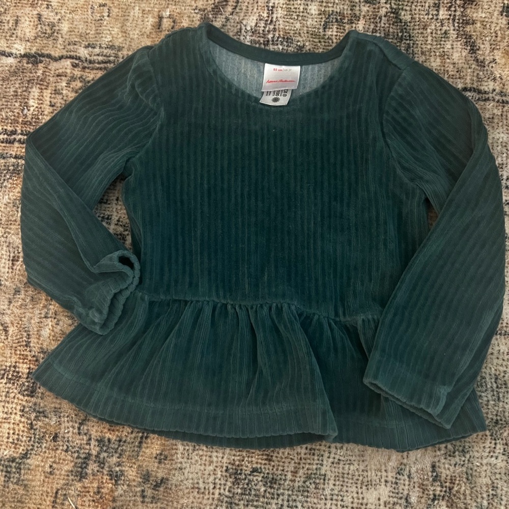 Hanna Andersson Teal Long Sleeve Kids Top